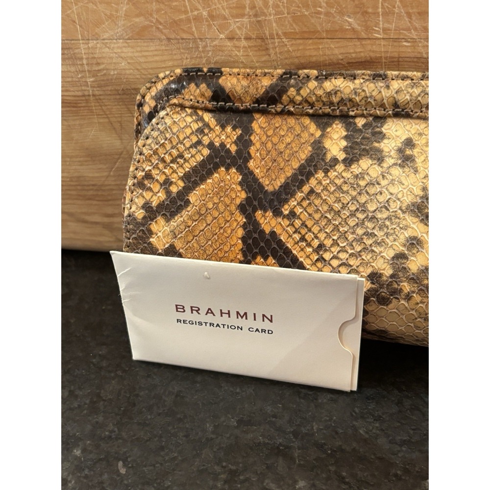 Brahmin Python Embossed Leather Clutch - image 8